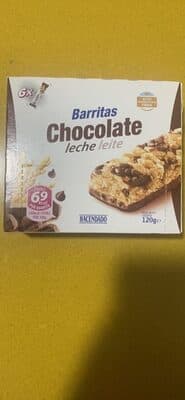 Barritas de trigo y arroz integral con chocolate con leche