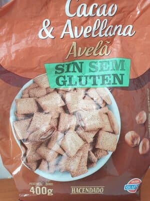 Cereales rellenos de crema de cacao y avellana sin gluten