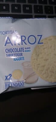 Tortitas de arroz con chocolate blanco