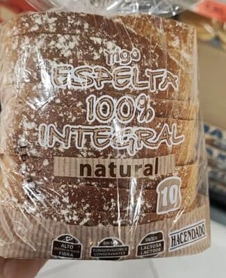 Pan de molde natural trigo espelta 100% integral