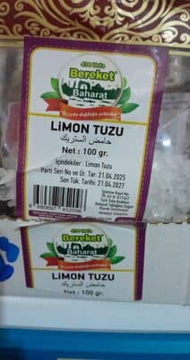 BEREKET TOZ LİMON TUZU 100GR