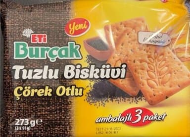Burçak Tuzlu Çörek Otlu Bisküvi
