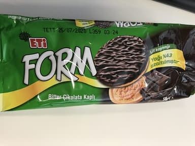 Eti Form Bitter Çikolata Kaplı Lifli Bisküvi