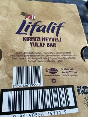 Lifalif Kırmızı Meyveli Yulaf Bar