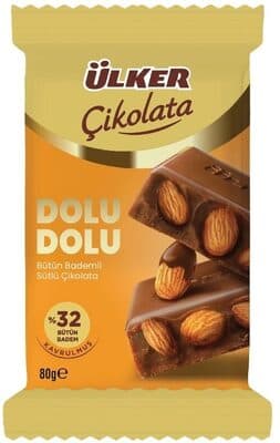 DOLU DOLU Bütün Bademli Sütlü Çikolata