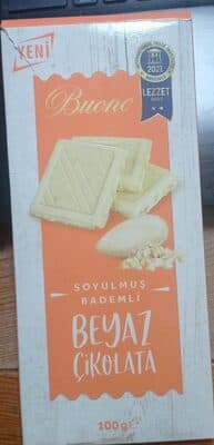 Soyulmuş badem li Beyaz çikolata