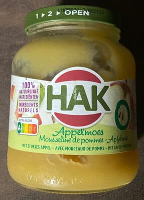 Mousseline de pommes avec morceaux sans sucre ajouté